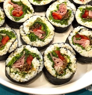 이런 감칠맛! 베이컨 멸치 김밥