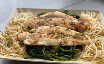 향긋한 채소와 찰떡궁합인 흰살생선 요리